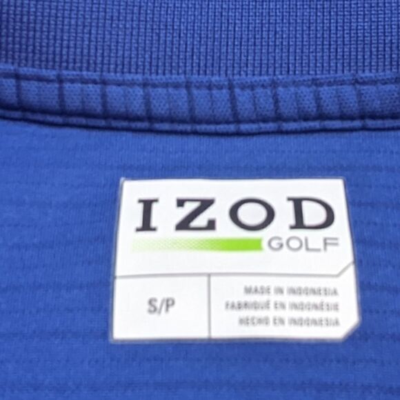 Izod Golf blue striped polo buttons golfing spring summer shirt small - Picture 2 of 8